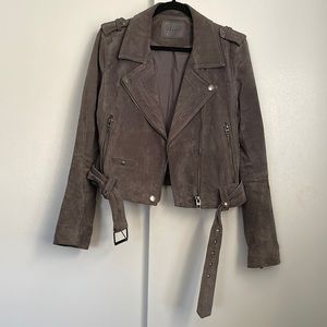 Suede leather jacket